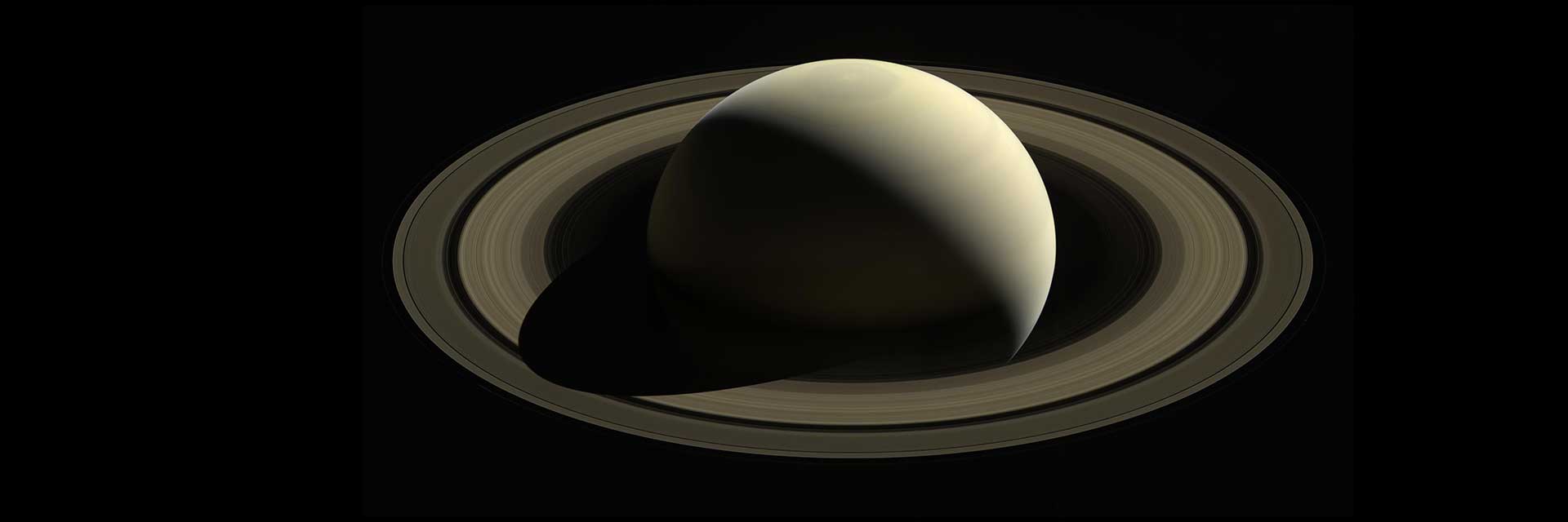 Saturn and its rings, imaged by NASA's Cassini spacecraft